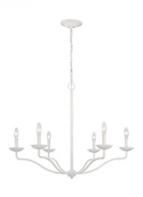 Visual Comfort & Co. Studio Collection Annie Medium Chandelier, 6-Light, Plaster White, 32.5"Dia (F3130/6PSW 706X56D) 