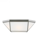 Visual Comfort & Co. Studio Collection Morrison Flush Mount, 2-Light, Brushed Nickel, 15.5"W (7579452-962 70704WQ) 