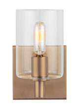 Visual Comfort & Co. Studio Collection Fullton Wall Sconce, 1-Light, Satin Brass, Clear Shade, 7.75"H (4164201-848 707020T) 