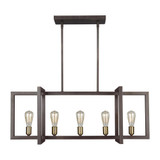Visual Comfort & Co. Studio Collection Finnegan Linear Chandelier, 5-Light, New World Bronze, 40"L (F3147/5NWB 706X56M) 