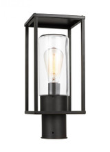 Visual Comfort & Co. Studio Collection Vado Outdoor Post Lantern, 1-Light, Antique Bronze, Clear Shade, 15"H (8231101-71 70706VP) 