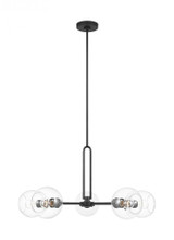 Visual Comfort & Co. Studio Collection Codyn Chandelier, 5-Light, LED, Midnight Black, Clear Shade, 34"W (3255705EN7-112 70700Z4) 