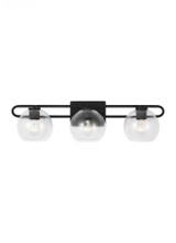 Visual Comfort & Co. Studio Collection Codyn Bathroom Vanity Light, 3-Light, LED, Midnight Black, Clear Shade, 30"W (4455703EN7-112 70700ZN) 
