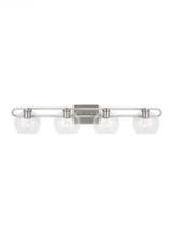 Visual Comfort & Co. Studio Collection Codyn Wall Sconce, 4-Light, Brushed Nickel, Clear Shade, 40"W (4455704-962 70700ZU) 