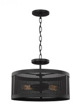 Visual Comfort & Co. Studio Collection Gereon Semi-Flush Convertible Pendant, 2-Light, LED, Black, 16"Dia (7728502EN7-12 70708VL) 