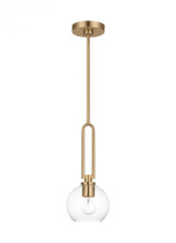 Visual Comfort & Co. Studio Collection Codyn Mini Pendant, 1-Light, LED, Satin Brass, Clear Shade, 10"W (6155701EN7-848 7070102) 