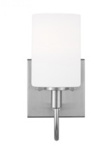 Visual Comfort & Co. Studio Collection Oak Moore Wall Sconce, 1-Light, Brushed Nickel, Etched / White Inside Shade, 10"H (4157101-962 70704YE) 