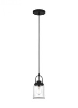 Visual Comfort & Co. Studio Collection Anders Mini Pendant, 1-Light, LED, Midnight Black, Clear Shade, 4.75"W (6544701EN7-112 706X748) 