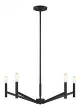 Visual Comfort & Co. Studio Collection Vector Chandelier, 5-Light, LED, Midnight Black, 28"W (3124305EN-112 70706WV) 