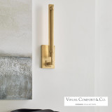 Visual Comfort & Co. Modern Collection Kal Small Sconce, 1-Light, LED, Natural Brass, 13.3"H (700BCKAL13NB-LED930 70PGCLQ) 