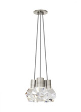 Visual Comfort & Co. Modern Collection Kira Ceiling Pendant, 3-Light, LED, Satin Nickel, 10"W (700TDKIRAP3IS-LEDWD 70PGLDD) 
