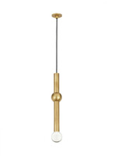 Visual Comfort & Co. Modern Collection Guyed Port Alone Pendant, 1-Light, LED, Natural Brass, 14.1"H (700TRSPAGYD1PNB-LED930 70PGFGK) 