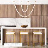 Visual Comfort & Co. Modern Collection Collier Chandelier, 1-Light, LED, Natural Brass, 89.7"H (700CLR84NB-LED927R-277 70PGCMH) 