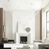 Visual Comfort & Co. Modern Collection Collier Chandelier, 1-Light, LED, Natural Brass, 89.7"H (700CLR84NB-LED927R-277 70PGCMH) 