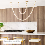 Visual Comfort & Co. Modern Collection Collier Chandelier, 1-Light, LED, Natural Brass, 89.7"H (700CLR84NB-LED927R-277 70PGCMH) 