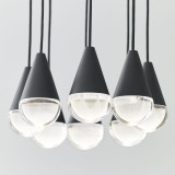 Visual Comfort & Co. Modern Collection Cupola Chandelier, 8-Light, LED, Nightshade Black, 10.5"L (700TRSPCPA8RB-LED930 70PGDJ9) 
