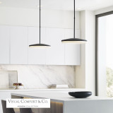 Visual Comfort & Co. Modern Collection Wyatt Large Pendant, 1-Light, LED, Nightshade Black, 16"W (700TDWYT16B-LED930 70PGFHX) 