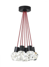Visual Comfort & Co. Modern Collection Kira Ceiling Pendant, 7-Light, LED, Black, 15"W (700TDKIRAP7RB-LEDWD 70PKD7X) 