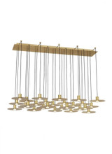Visual Comfort & Co. Modern Collection Eaves Ceiling Chandelier, 27-Light, LED, Natural Brass, 50"L (700TRSPEVS27TNB-LED930120 70PGDJJ) 