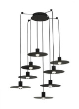 Visual Comfort & Co. Modern Collection Eaves Ceiling Chandelier, 8-Light, LED, Nightshade Black, 15.8"L (700TRSPEVS8RB-LED930 70PGDJQ) 