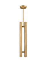 Visual Comfort & Co. Modern Collection Ebell Pendant, 2-Light, LED, Natural Brass, 23.1"H (700TDEBL223NB-LED927 70PGEKQ) 
