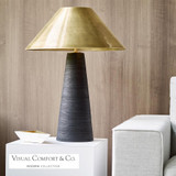 Visual Comfort & Co. Modern Collection Karam Large Table Lamp, 2-Light, LED, Natural Brass, 28.5"H (700PRTKRMBNB-LED930 70PGGHP) 