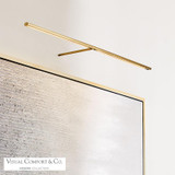 Visual Comfort & Co. Modern Collection Plural Faceted Picture Light, 1-Light, LED, Natural Brass, 24"L (700PLUF24NB-LED927 70PGGHE) 