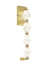 Visual Comfort & Co. Modern Collection Collier Wall Sconce, LED, Natural Brass, 14.8"H (700WSCLR15NB-LED927 70PKDA4) 