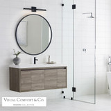 Visual Comfort & Co. Modern Collection Kal Medium Vanity, 1-Light, LED, Nightshade Black, 24"L (700BCKAL24B-LED930 70PGCLK) 
