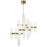Visual Comfort & Co. Modern Collection Langston Medium Chandelier, 12-Light, LED, Plated Brass, 40.5"H (700LGSN31BR-LED927 70PGDKX) 