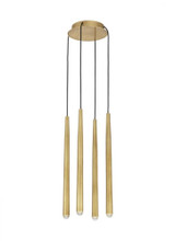 Visual Comfort & Co. Modern Collection Pylon Ceiling Chandelier, 4-Light, LED, Natural Brass, 18.6"H (700TRSPPYL4RNB-LED930 70PGDLA) 
