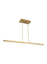 Visual Comfort & Co. Modern Collection Stagger Linear Suspension, 1-Light, LED, Natural Brass, 47.4"L (700LSSTG48NB-LED927 70PGEJG) 