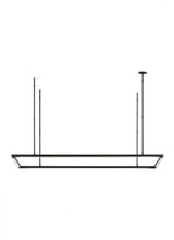 Visual Comfort & Co. Modern Collection Stagger Halo Linear Suspension, 1-Light, LED, Nightshade Black, 49.5"L (700LSSTG50B-LED927 70PGEJK) 