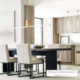 Visual Comfort & Co. Modern Collection Phobos Large Linear Chandelier, 1-Light, LED, Natural Brass, 66"L (700LSPHB68NB-LED927 70PGEJ7) 