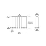 Visual Comfort & Co. Modern Collection Gable Ceiling Chandelier, 27-Light, LED, Nightshade Black, 44.5"L (700TRSPGBL27TB-LED930277 70PGDK6) 