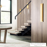 Visual Comfort & Co. Modern Collection Aspen Outdoor Wall Sconce, 1-Light, LED, Natural Brass, 15"H (700OWASP93015DNBUNVS 70PGGJ1) 