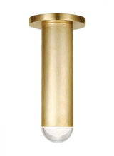Visual Comfort & Co. Modern Collection Ebell Medium Flush Mount, 1-Light, LED, Natural Brass, 9.7"H (700FMEBL10NB-LED927 70PGEHC) 