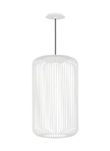 Visual Comfort & Co. Modern Collection Kai Pendant, 1-Light, LED, Matte White, 20.5"H (700TDKAI1W-LED930 70PGFGP) 