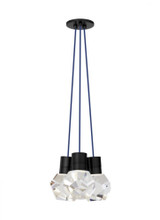 Visual Comfort & Co. Modern Collection Kira Ceiling Pendant, 3-Light, LED, Black, 10"W (700TDKIRAP3UB-LEDWD 70PGLEA) 