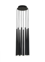Visual Comfort & Co. Modern Collection Pylon Ceiling Chandelier, 8-Light, LED, Nightshade Black, 18.6"H (700TRSPPYL8RB-LED930 70PGDLE) 