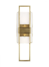 Visual Comfort & Co. Modern Collection Duelle Medium Wall Sconce, 1-Light, LED, Natural Brass, 18"H (700WSDUE18NB-LED927-277 70PGGJH) 