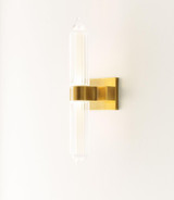 Visual Comfort & Co. Modern Collection Langston Large Wall Sconce, 1-Light, LED, Plated Brass, 18"H (700WSLGSN18BR-LED927 70PGHFA) 