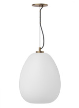 Visual Comfort & Co. Modern Collection Kapoor Medium Pendant, 1-Light, LED, Clear/Natural Brass, 15.7"H (700TDKPR13CNB-LED927 70PGJGR) 