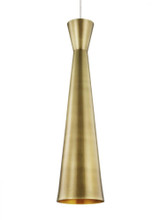 Visual Comfort & Co. Modern Collection Windsor Mid-Century Modern Pendant, 1-Light, LED, Antique Bronze, 18"H (700FJWDSBRZ 70PGFJ3) 