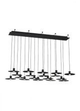 Visual Comfort & Co. Modern Collection Eaves Ceiling Chandelier, 18-Light, LED, Nightshade Black, 50"L (700TRSPEVS18TB-LED930277 70PGDJD) 