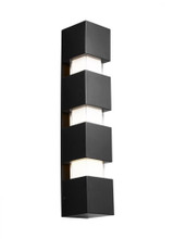 Visual Comfort & Co. Modern Collection Modern Square Geometric Large Wall Sconce, 1-Light, Black, 24.5"H (700OWSQGE92724BUNV 70PKE78) 