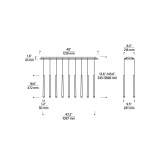 Visual Comfort & Co. Modern Collection Pylon Ceiling Chandelier, 18-Light, LED, Natural Brass, 43.2"L (700TRSPPYL18TNB-LED930277 70PGDL4) 