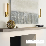 Visual Comfort & Co. Modern Collection Kal Small Sconce, 1-Light, LED, Natural Brass, 13.3"H (700BCKAL13NB-LED930-277 70PGCLR) 
