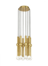 Visual Comfort & Co. Modern Collection Guyed Light Chandelier, 8-Light, LED, Natural Brass, 14.1"H (700TRSPGYD8RNB-LED930 70PGDKW) 