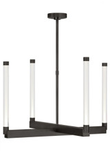 Visual Comfort & Co. Modern Collection Phobos Medium Chandelier, 4-Light, LED, Dark Bronze, 24"W (700PHB24BZ-LED927-277 70PGJEX) 